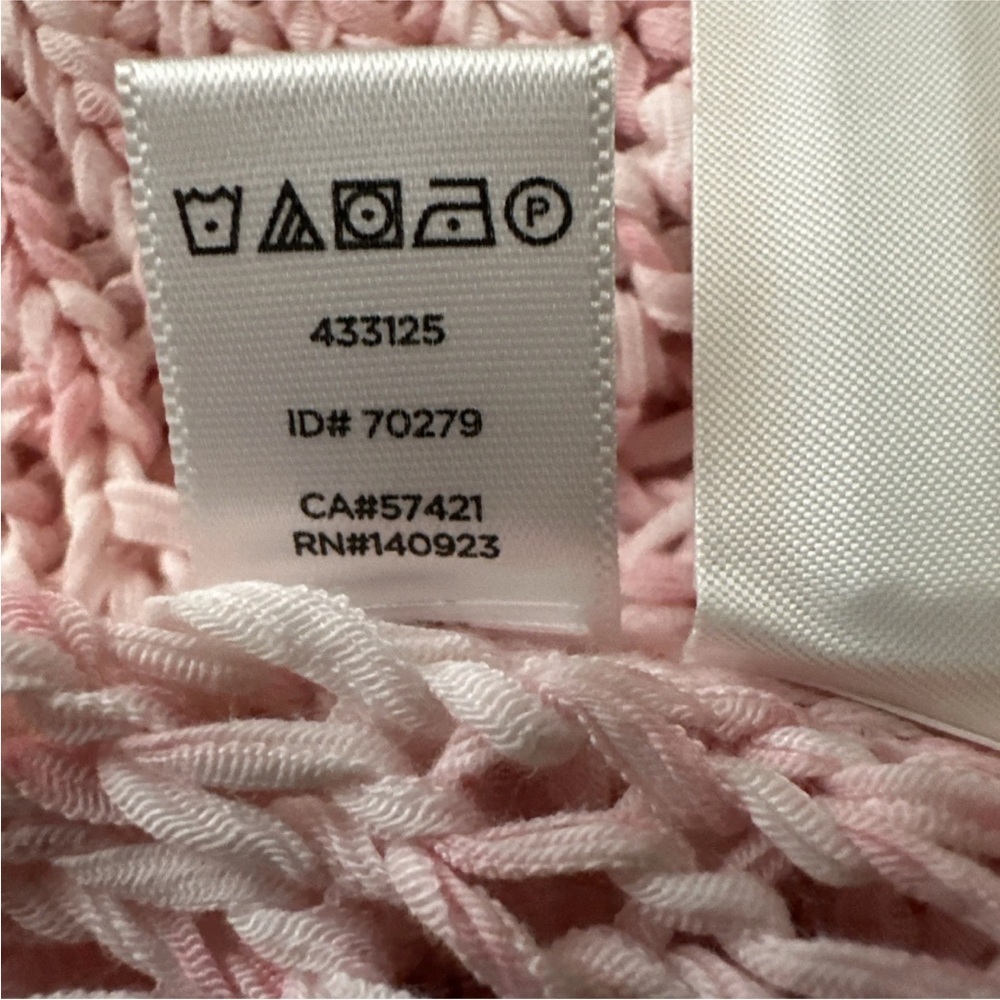 Lou & Grey For Women XL Sweater Dress Hi Low Sleeveless Pink Crochet Knit Beachy - Picture 14 of 14